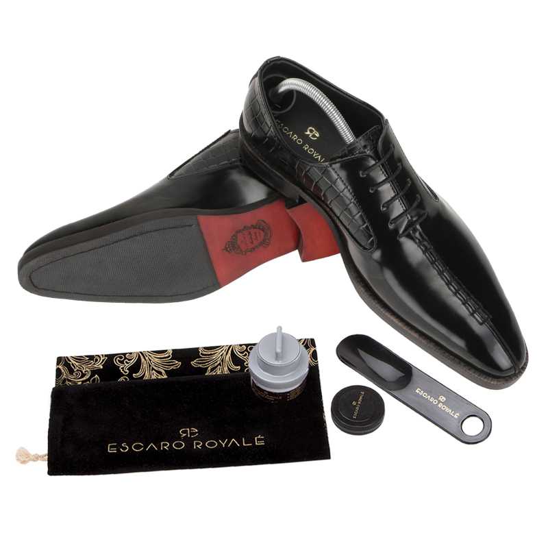 Tony Black Midsplit Oxford Shoes - Escaro Royale