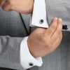 Men's Silver Plated Enamel Engraving Cufflinks - Escaro Royale