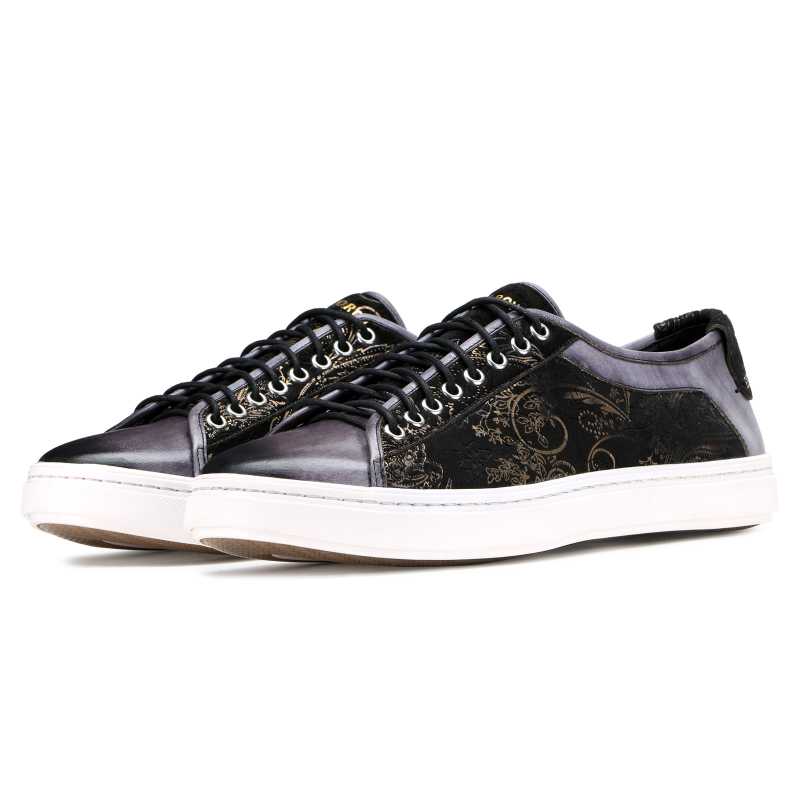 Foilio Luxury Sneakers in Gray Black - Escaro Royale