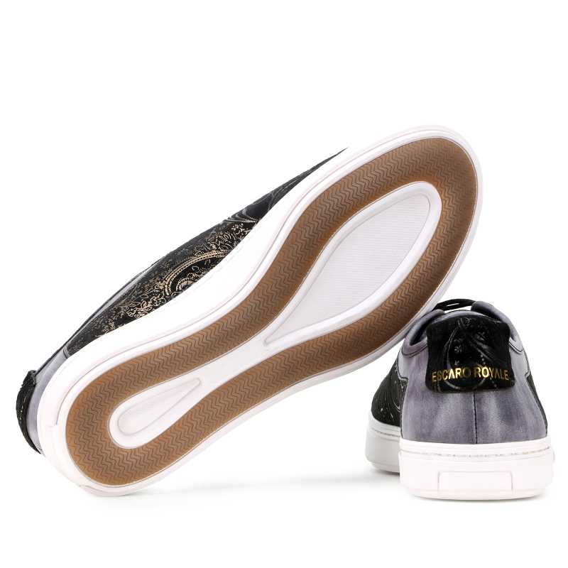 Foilio Luxury Sneakers in Gray Black - Escaro Royale