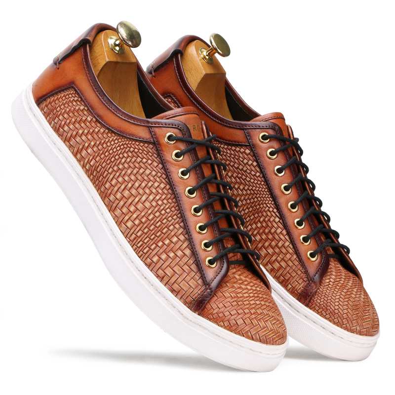 Foilio Luxury Sneakers in Embossed Weave - Escaro Royale