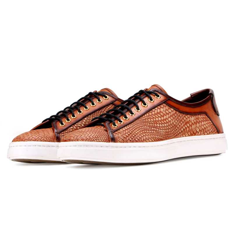 Foilio Luxury Sneakers in Embossed Weave - Escaro Royale