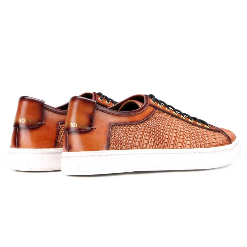 Foilio Luxury Sneakers in Embossed Weave - Escaro Royale