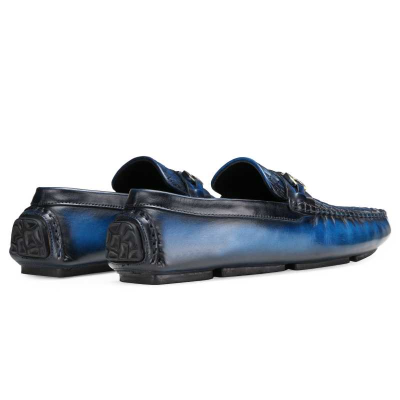 Piton Moccasins in Blue - Escaro Royale