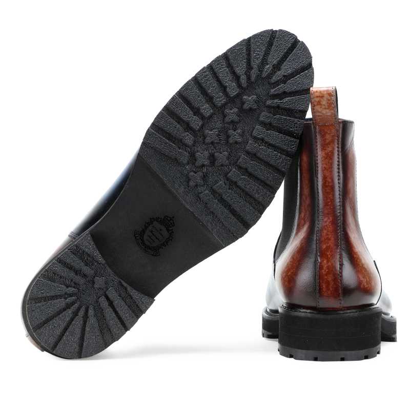 Marrone Chelsea Boots in Blue Brown - Escaro Royale