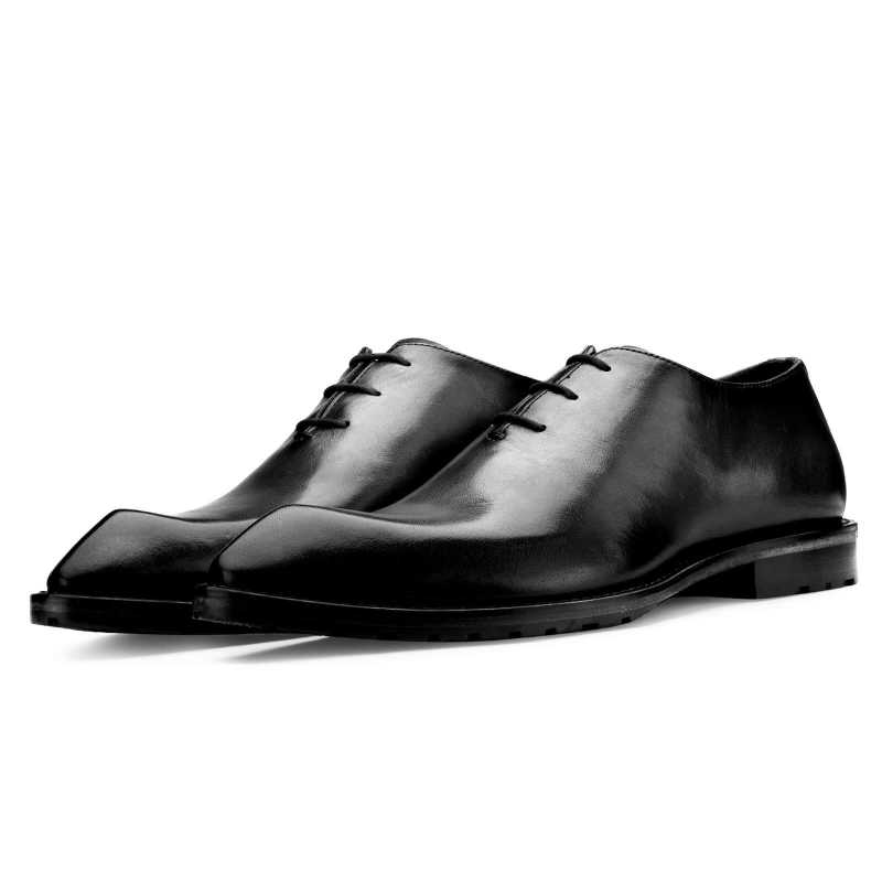 Connery Snip Toe Black Oxfords - Escaro Royale