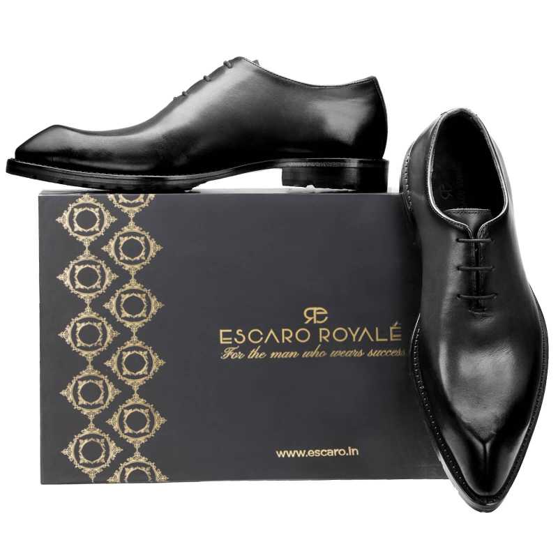 Connery Snip Toe Black Oxfords - Escaro Royale