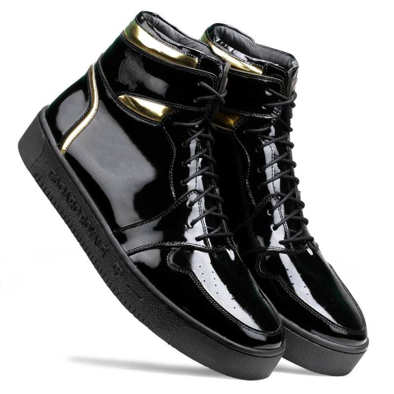 Kingston Black Gold Hightop Sneakers - Escaro Royale