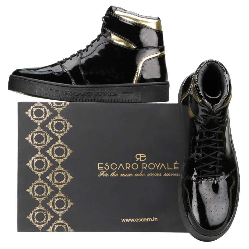 Kingston Black Gold Hightop Sneakers - Escaro Royale