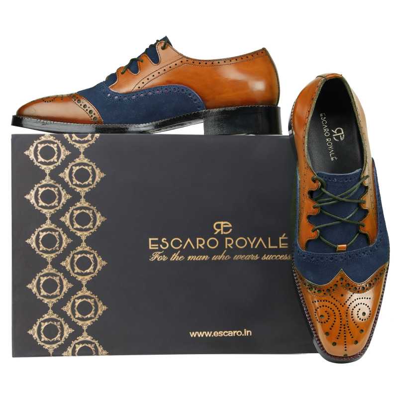 Bart Criss Cross Oxford Tan Blue - Escaro Royale