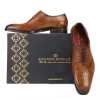 The Nicholas Medallion Wholecut in Tan - Escaro Royale