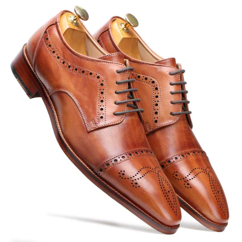 Brown Designer Derby Shoes - Escaro Royale