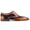 Tan-Blue Wingtip London Brogues - Escaro Royale