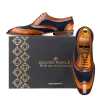 Tan-Blue Wingtip London Brogues - Escaro Royale