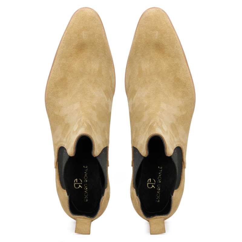 Iceman Chelsea Boots in Beige Suede - Escaro Royale