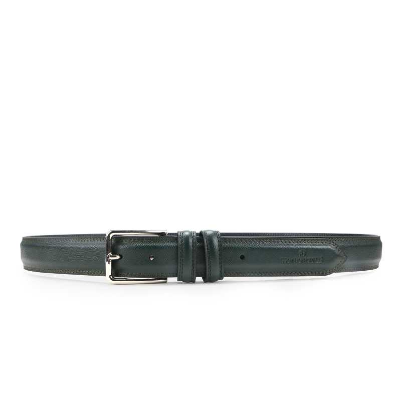 Beruto Mens Luxury Leather Belt in Olive - Escaro Royale