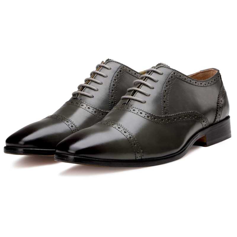 The Boston Toecap Oxfords in Gray - Escaro Royale