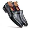 Grey Designer Penny Loafers - Escaro Royale