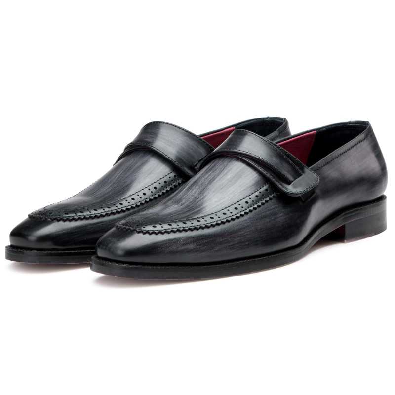 Grey Designer Penny Loafers - Escaro Royale