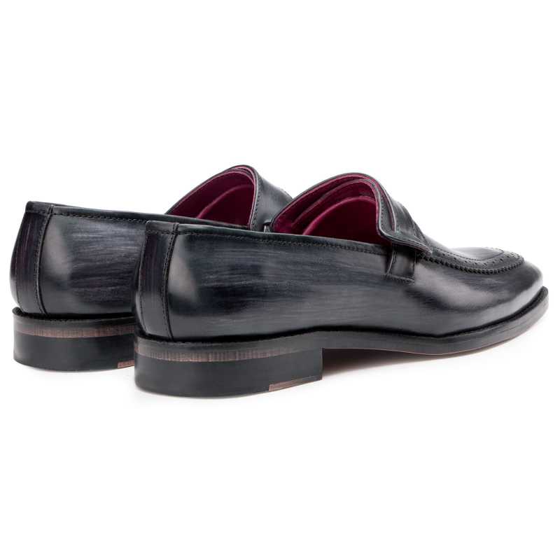 Grey Designer Penny Loafers - Escaro Royale