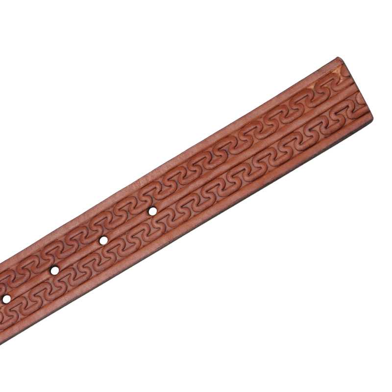 Christiano Hand Crafted Hand Tooled Leather Belt in Brown - Escaro Royale