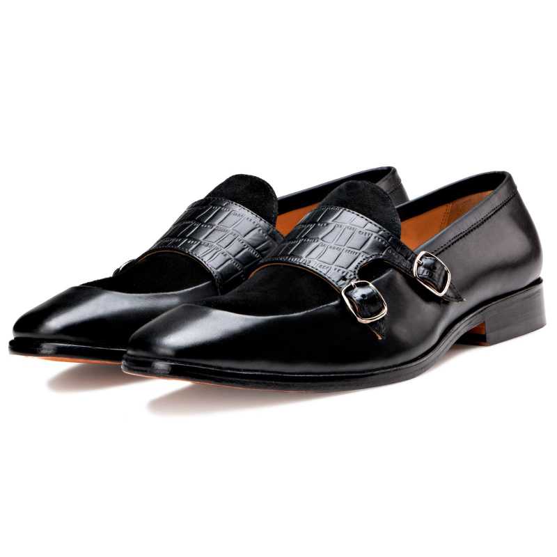 The Austin Double Monk Loafer In Black - Escaro Royale