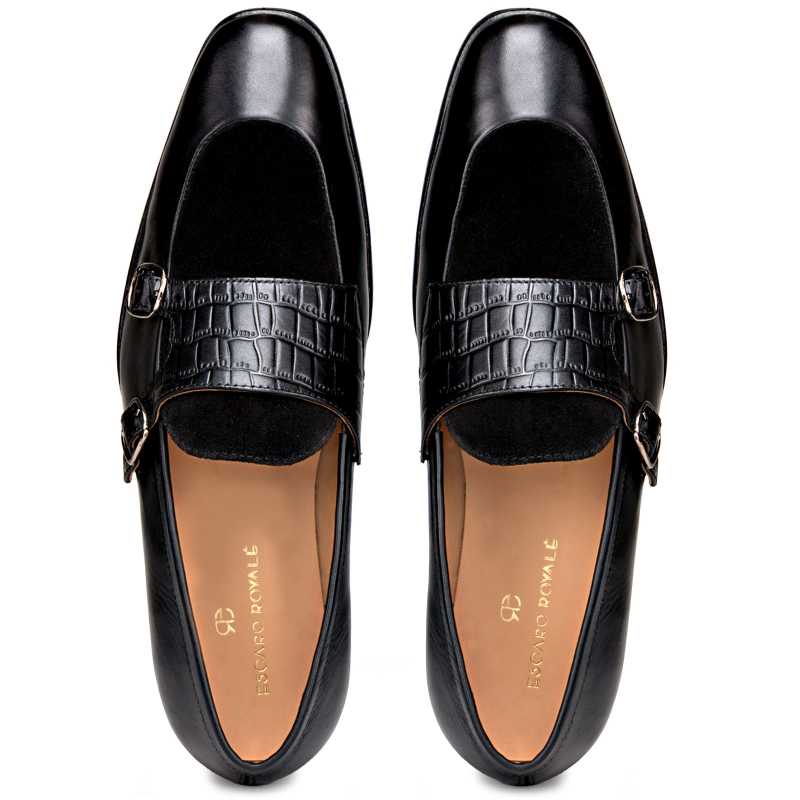 The Austin Double Monk Loafer In Black - Escaro Royale
