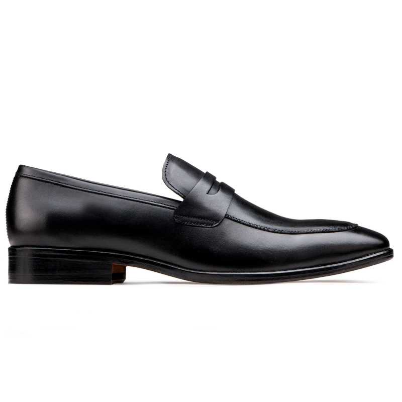 The Flint Penny Loafer In Black - Escaro Royale