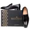 The Flint Penny Loafer In Black - Escaro Royale