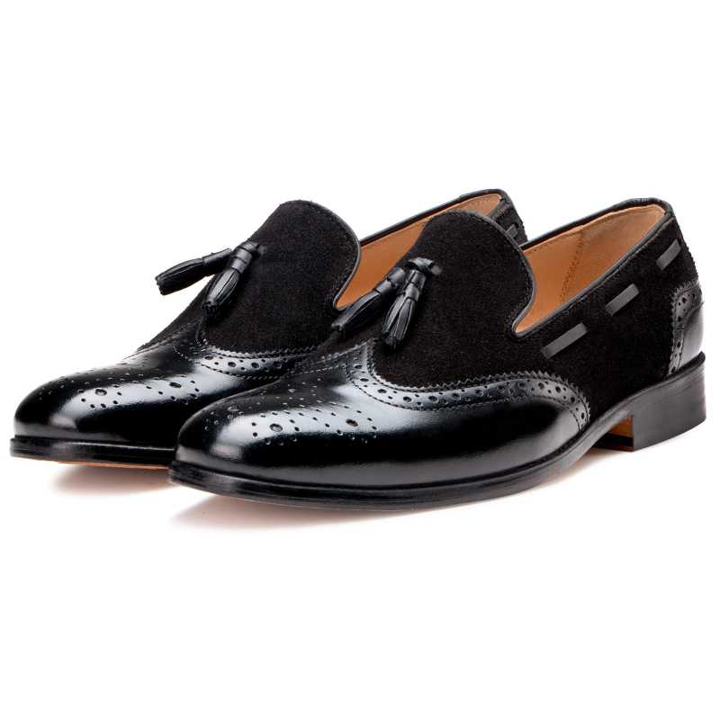 The Chicago Tassel Loafer in Black - Escaro Royale