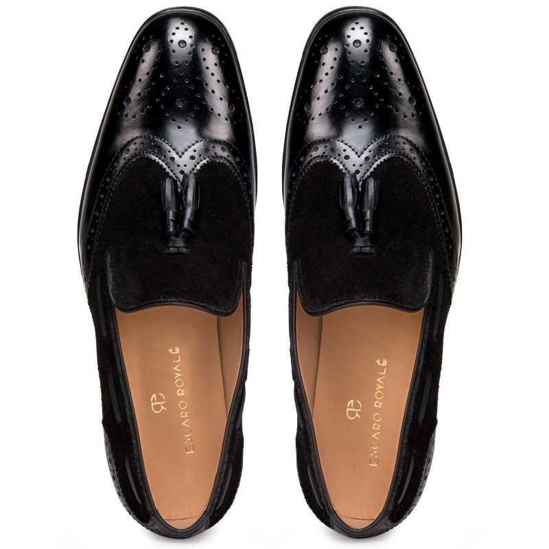 The Chicago Tassel Loafer in Black - Escaro Royale