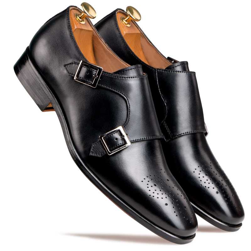 The  Lincoln Monk Medallion Loafer In Black - Escaro Royale