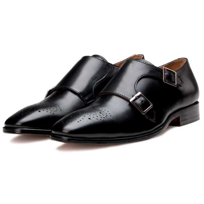 The  Lincoln Monk Medallion Loafer In Black - Escaro Royale