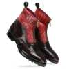 Ripper Black Red Zipper Leather Boots - Escaro Royale