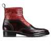 Ripper Black Red Zipper Leather Boots - Escaro Royale