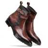 Nebula Marble Brown Jodhpur Leather Boots - Escaro Royale