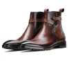 Nebula Marble Brown Jodhpur Leather Boots - Escaro Royale