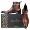 Nebula Marble Brown Jodhpur Leather Boots - Escaro Royale
