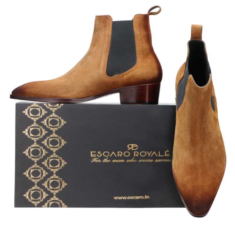 Iceman Chelsea Boots in Brown Suede - Escaro Royale