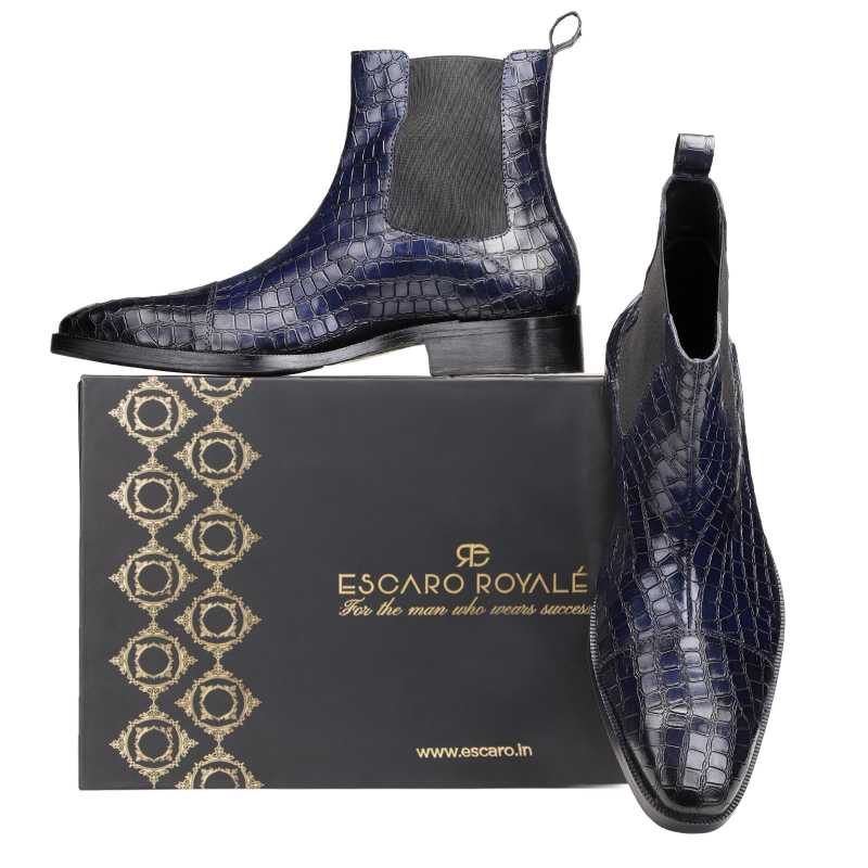 Regal Chelsea Boots in Blue - Escaro Royale