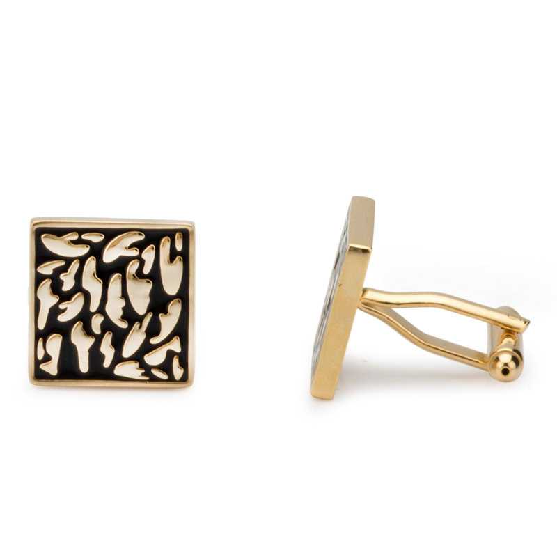 Men's Gold Plated Engraving Cufflinks - Escaro Royale