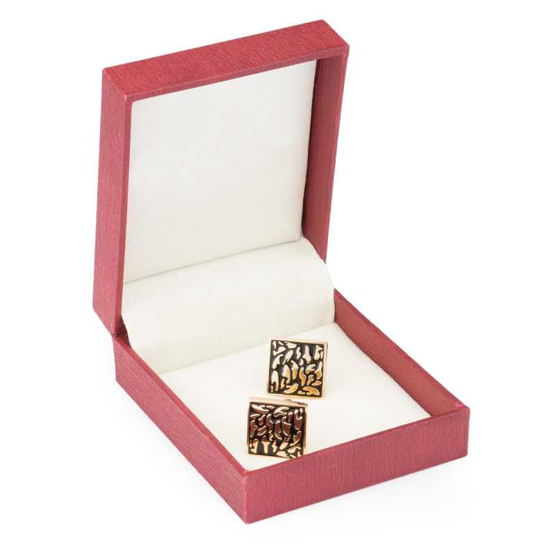 Men's Gold Plated Engraving Cufflinks - Escaro Royale