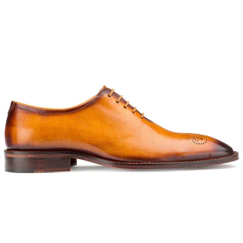 Tan Medallion Wholecut Oxford - Escaro Royale
