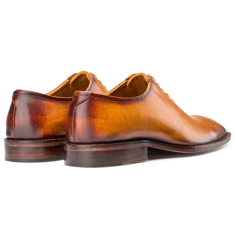 Tan Medallion Wholecut Oxford - Escaro Royale