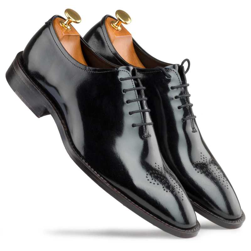Black Medallion Wholecut Oxford - Escaro Royale