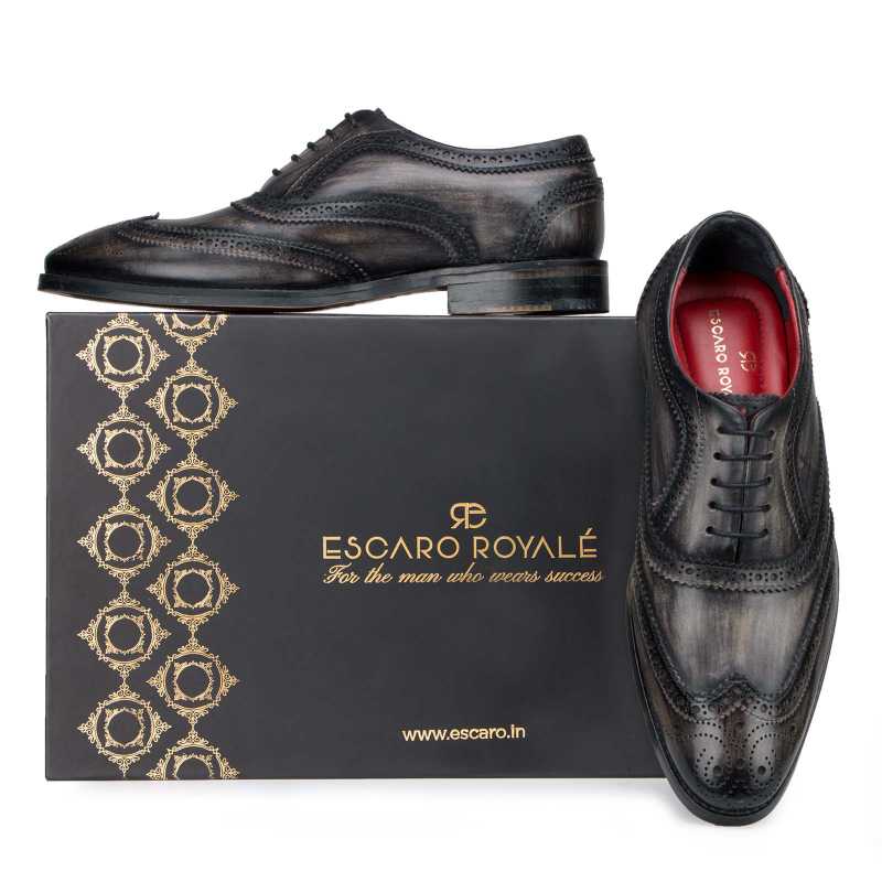 Grey Wingtip Brogue - Escaro Royale