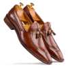 Brown Leather Tassel Loafers - Escaro Royale