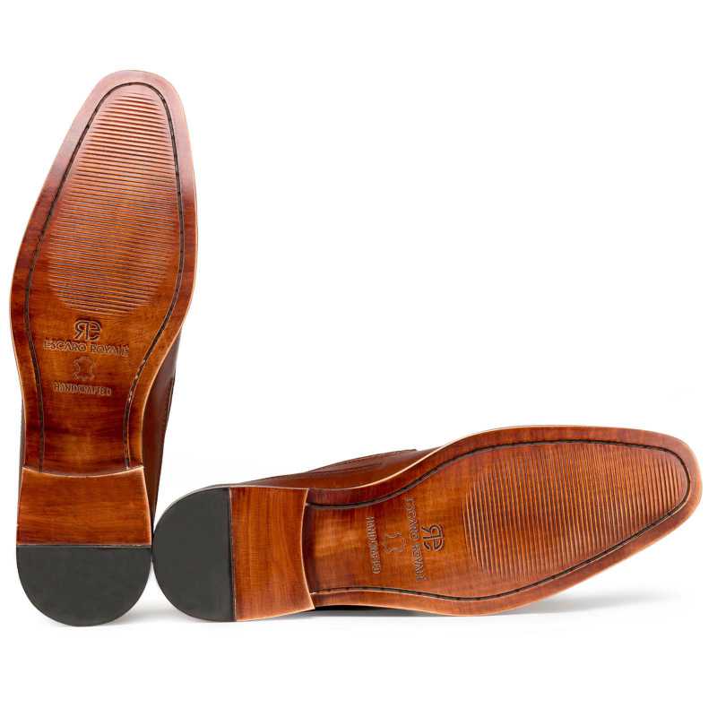 Brown Leather Tassel Loafers - Escaro Royale