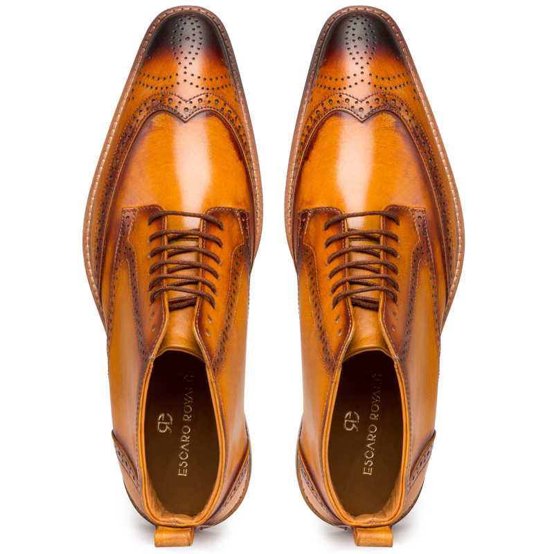Tan Wingtip Brogue Chukka Boots - Escaro Royale