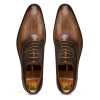 Brown-Tan Medallion Suede Oxford - Escaro Royale